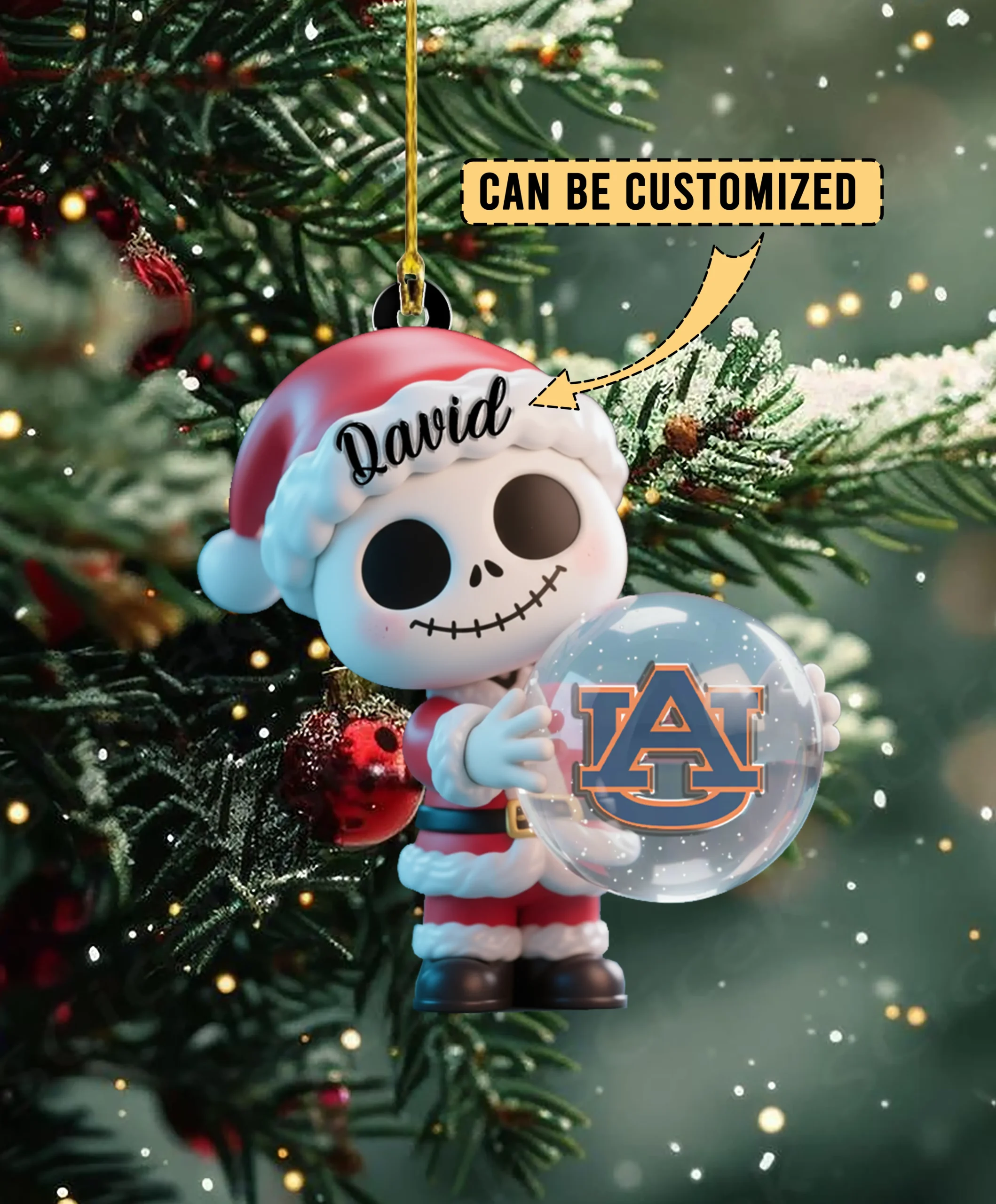 Sportswearmerch Auburn Tigers NCAA x The Nightmare Before Christmas Acrylic Ornament Gift For Fans