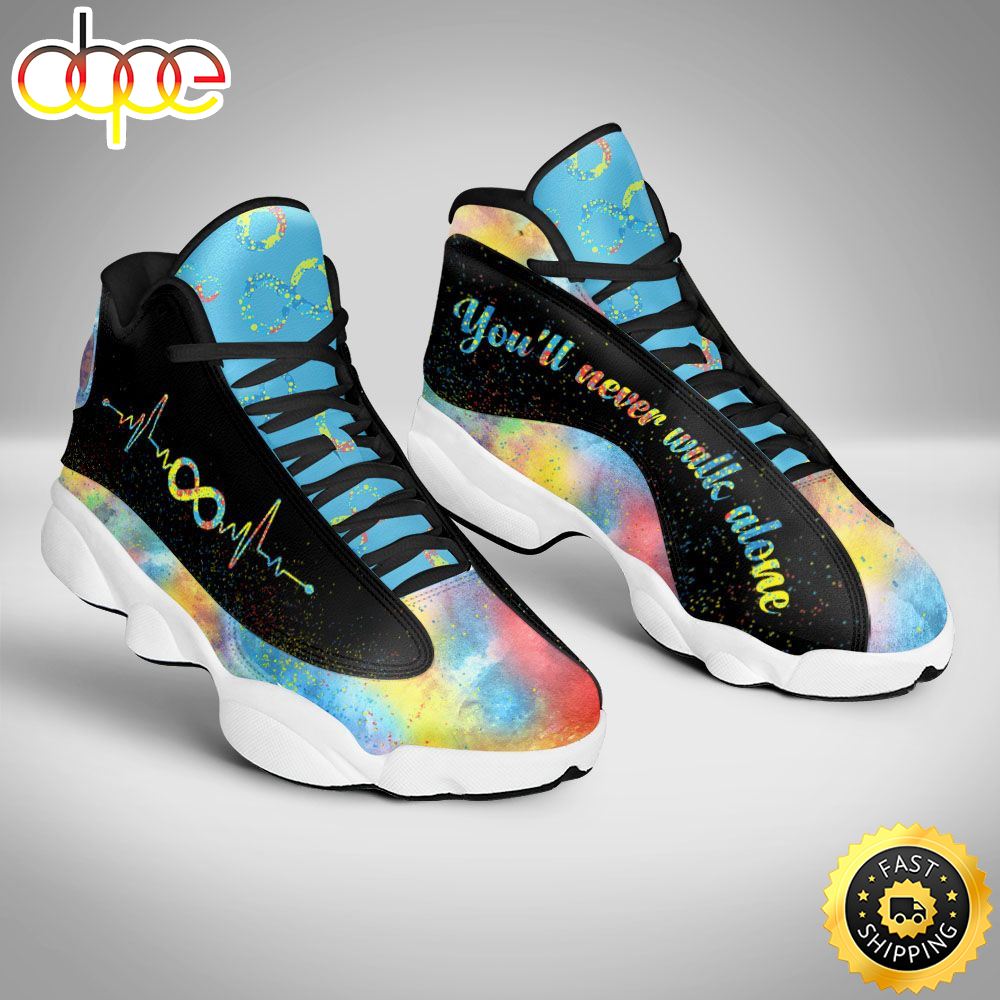 Sportswearmerch Autism Infinity You Will Never Walk Alone AJ13 Sneakers Shoes For Men And Women