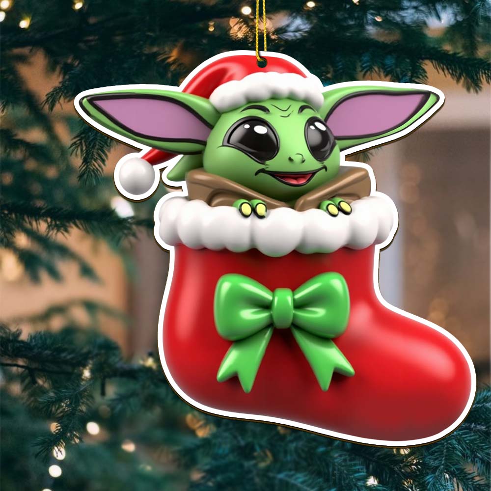 Sportswearmerch Baby Yoda x Christmas Acrylic Ornament Gift For Fan