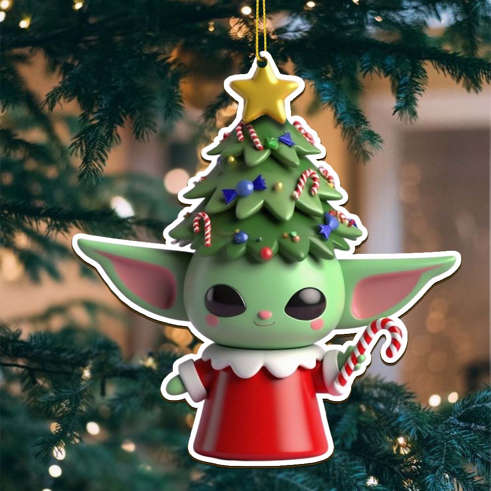 Sportswearmerch Baby Yoda x Christmas Acrylic Ornament Gift For Fan