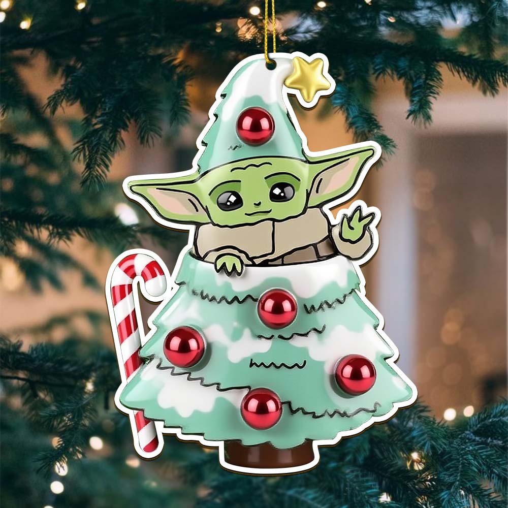 Sportswearmerch Baby Yoda x Christmas Acrylic Ornament Gift For Fan