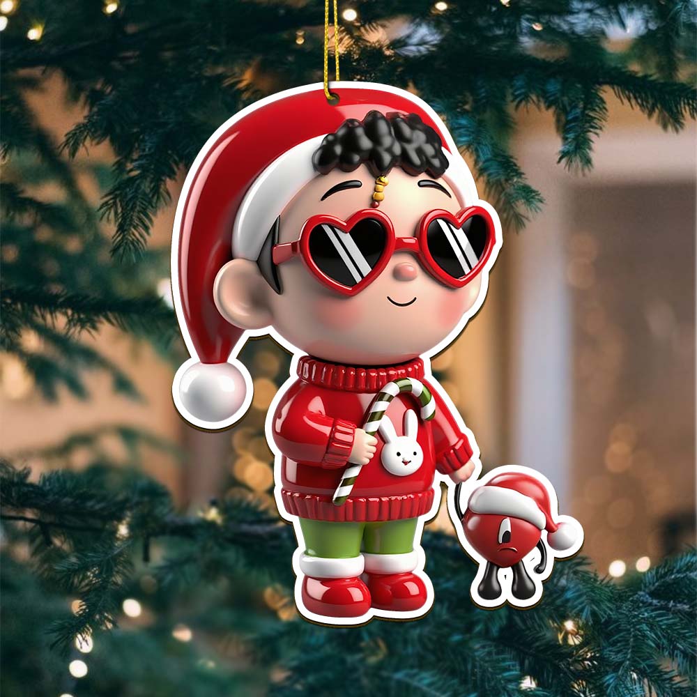 Sportswearmerch Bad Bunny x Christmas Acrylic Ornament Gift For Fan