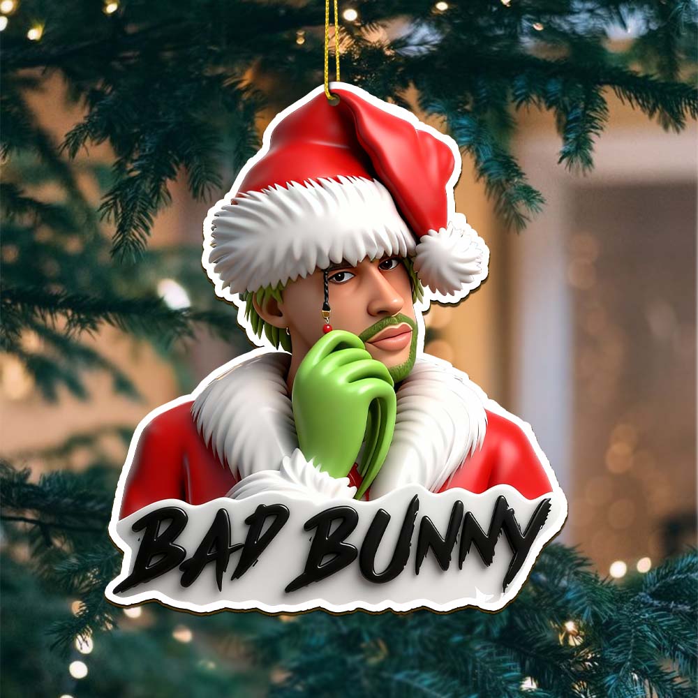Sportswearmerch Bad Bunny x Christmas Acrylic Ornament Gift For Fan
