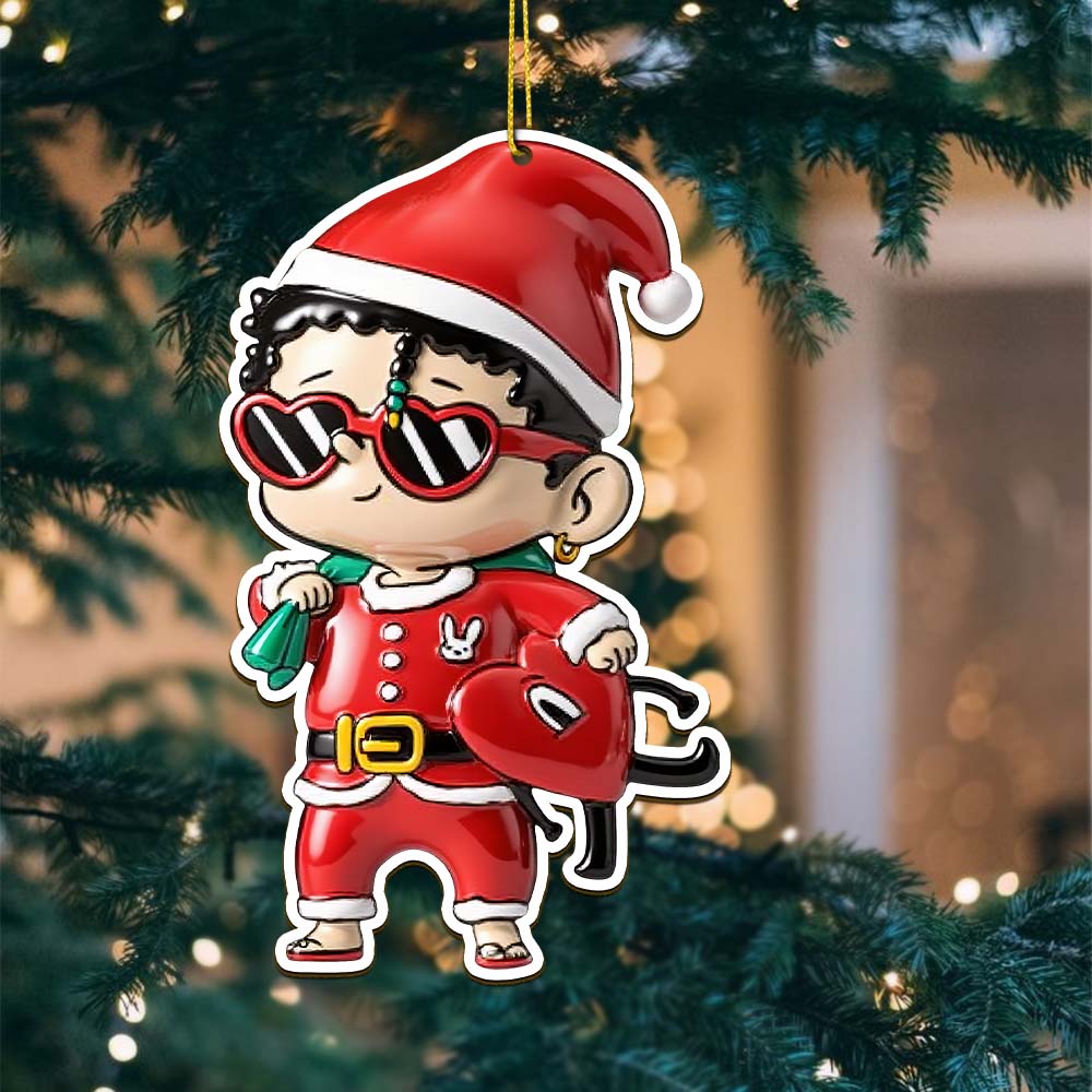 Sportswearmerch Bad Bunny x Christmas Acrylic Ornament Gift For Fan