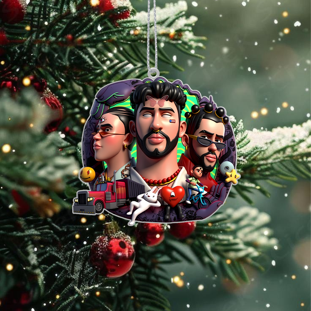 Sportswearmerch Bad Bunny x Christmas Acrylic Ornament Gift For Fans