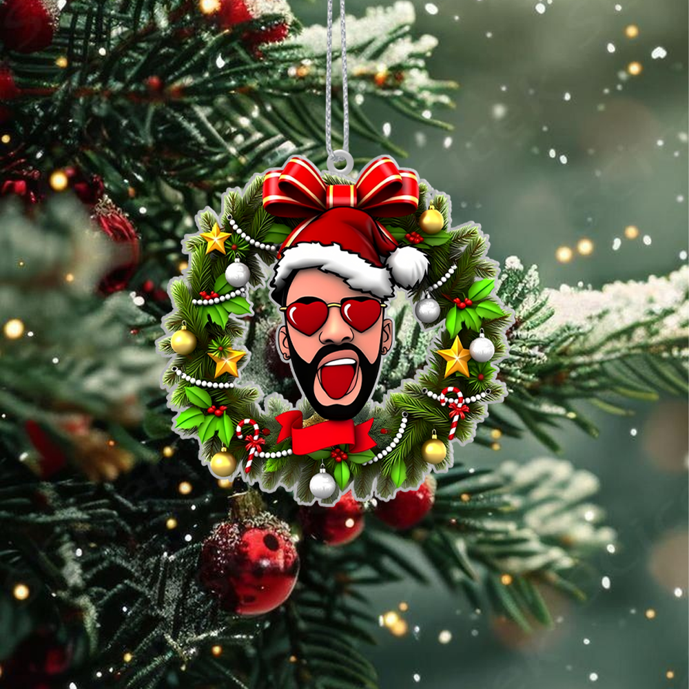 Sportswearmerch Bad Bunny x Christmas Acrylic Ornament Gift For Fans