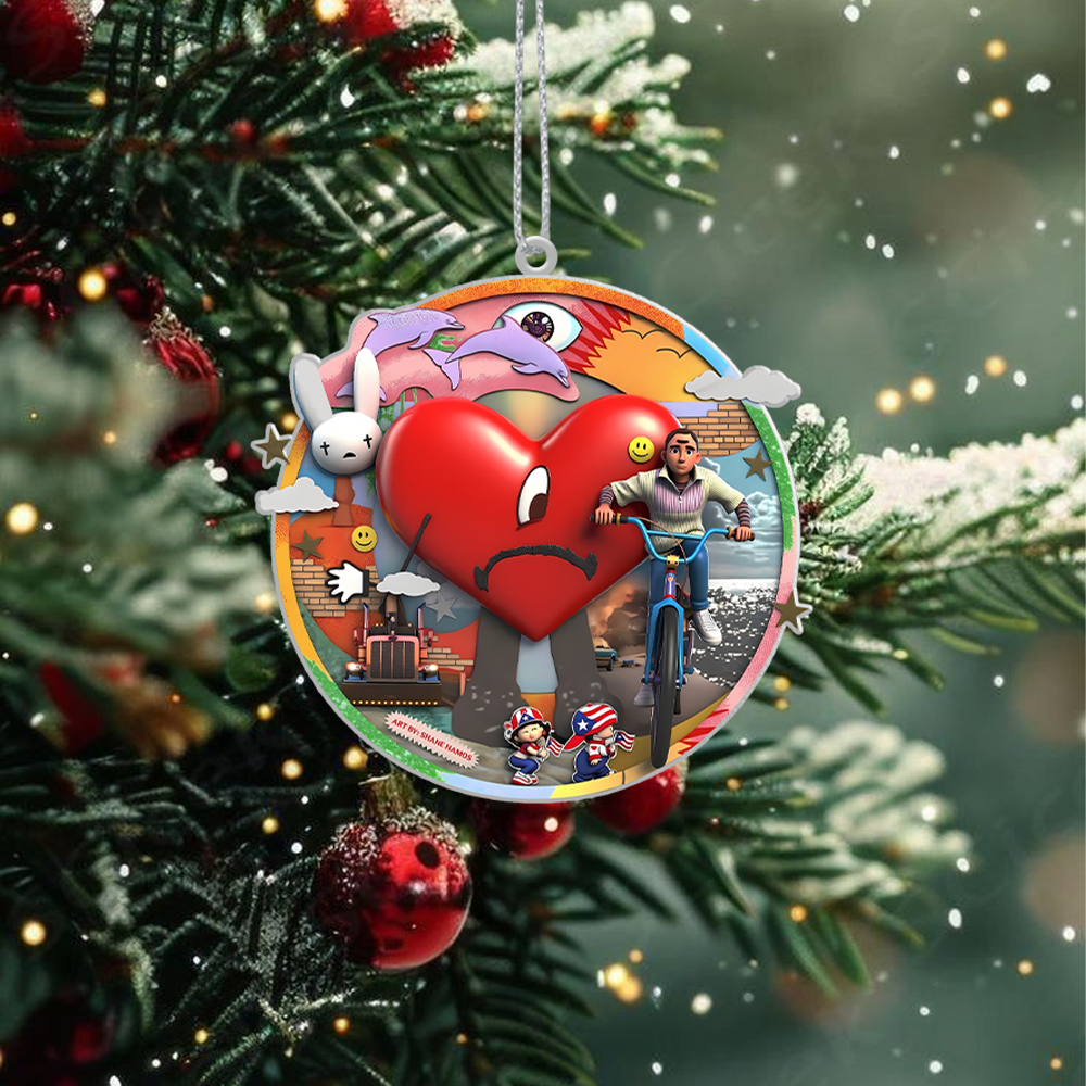 Sportswearmerch Bad Bunny x Christmas Acrylic Ornament Gift For Fans