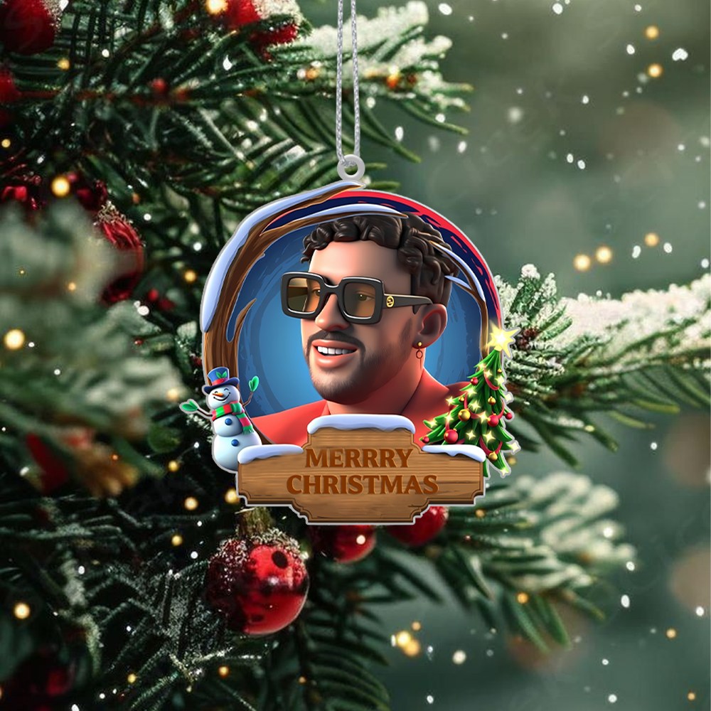Sportswearmerch Bad Bunny x Christmas Acrylic Ornament Gift For Fans
