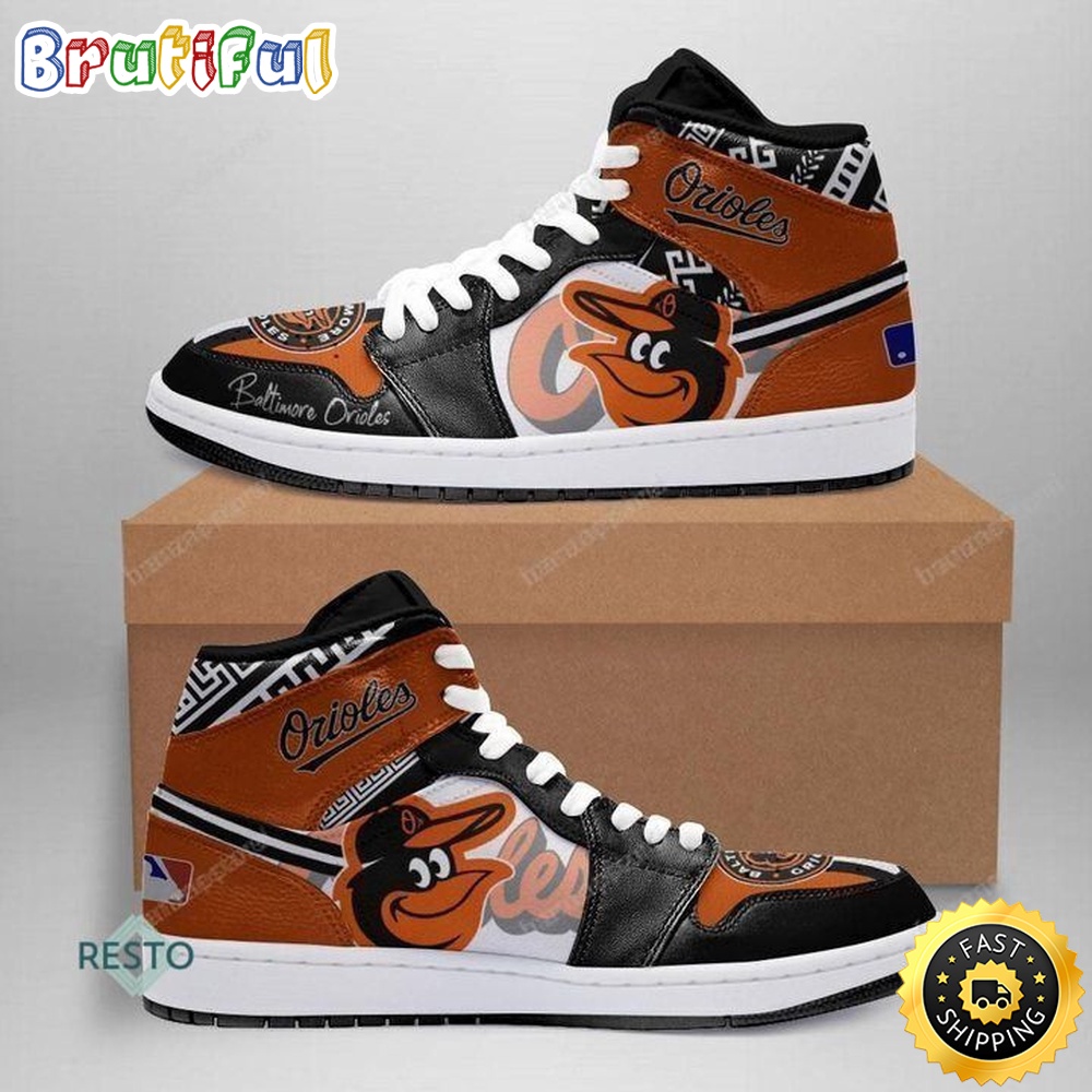 Sportswearmerch Baltimore Orioles MLB AJ1 High Sneakers Shoes For Men And Women