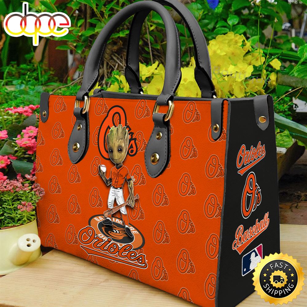 Sportswearmerch Baltimore Orioles MLB Groot Women Leather Hand Bag For Fan