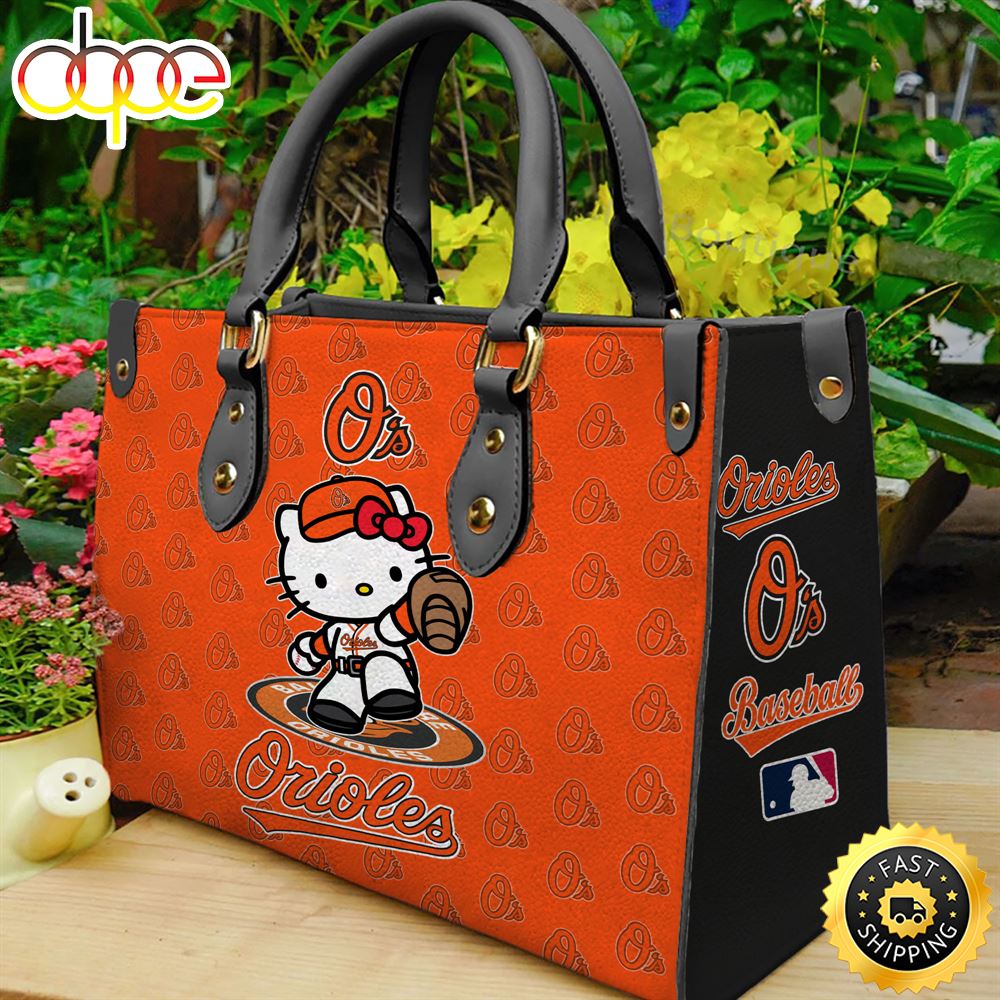 Sportswearmerch Baltimore Orioles MLB x Kitty Women Leather Hand Bag For Fan