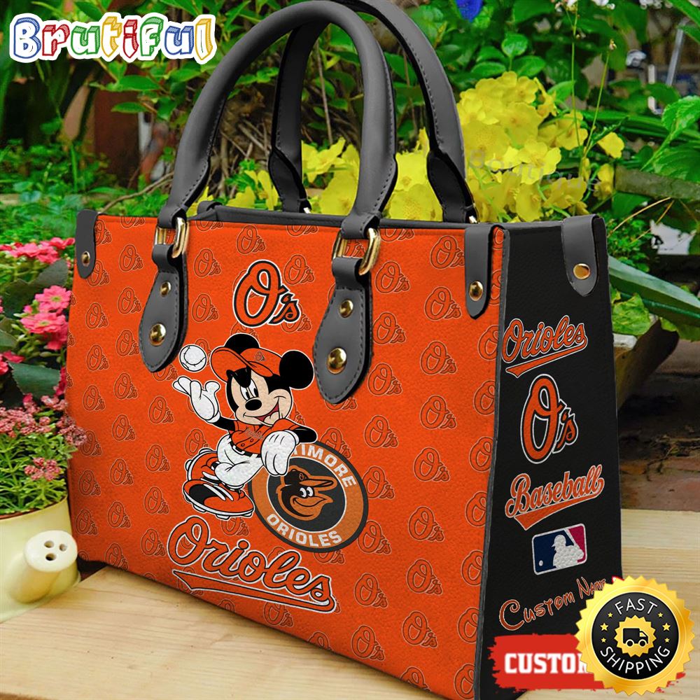 Sportswearmerch Baltimore Orioles MLB x Mickey Leather Handbag For Fan