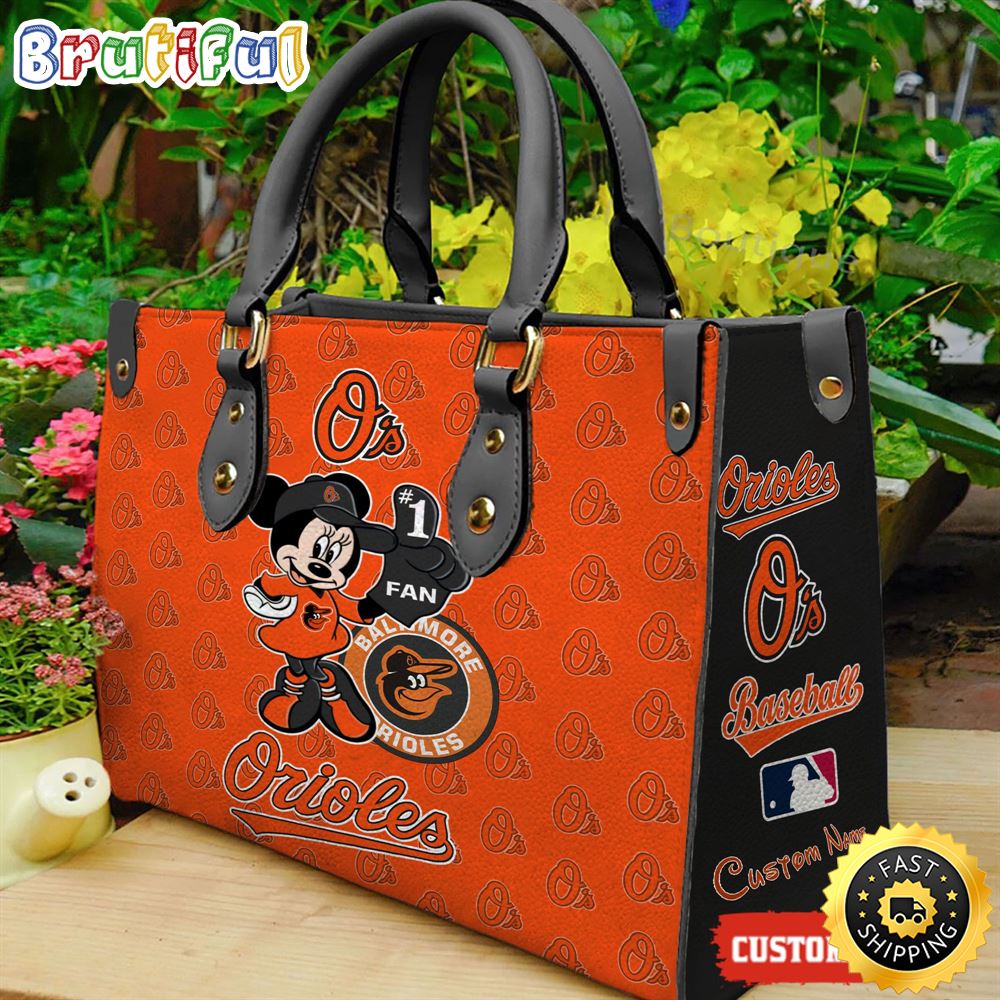 Sportswearmerch Baltimore Orioles MLB x Minnie Leather Handbag For Fan