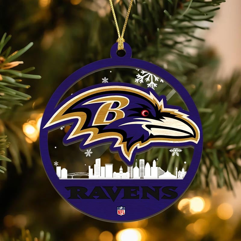 Sportswearmerch Baltimore Ravens NFL Acrylic Mix Wooden Ornament Gift For Fans