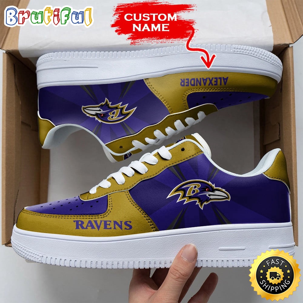 Sportswearmerch Baltimore Ravens NFL Air Low-Top Sneakers Shoes For Men And Women