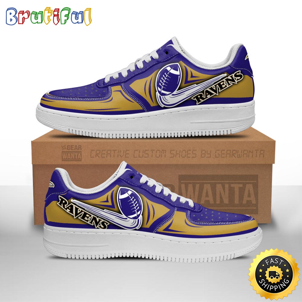 Sportswearmerch Baltimore Ravens NFL Air Low-Top Sneakers Shoes For Men And Women