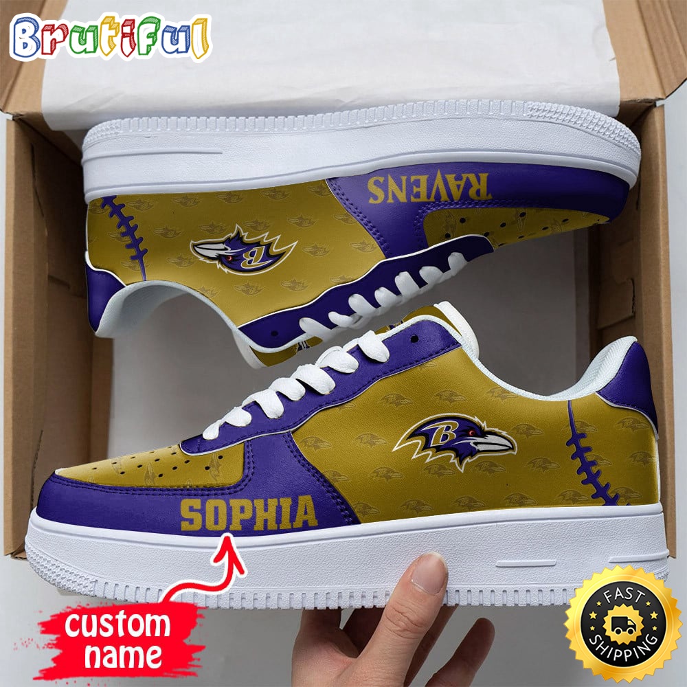 Sportswearmerch Baltimore Ravens NFL Air Low-Top Sneakers Shoes For Men And Women