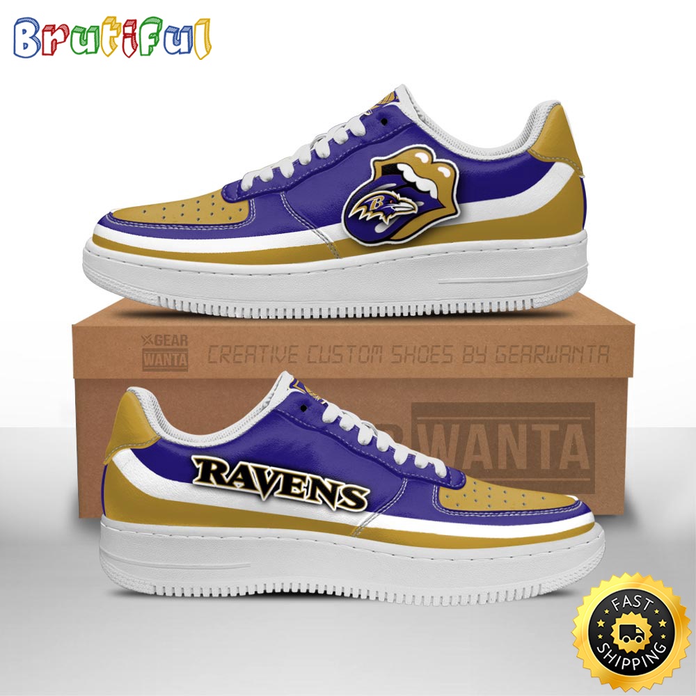 Sportswearmerch Baltimore Ravens NFL Air Low-Top Sneakers Shoes For Men And Women
