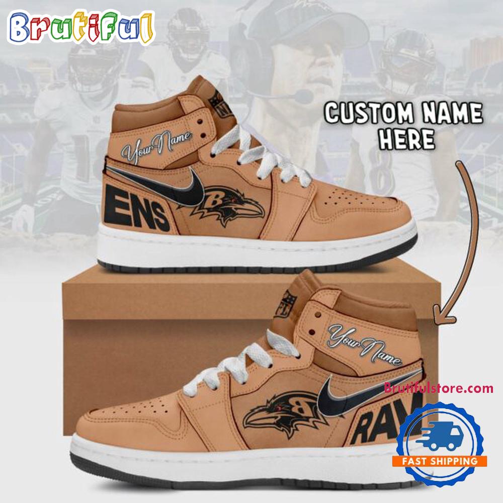 Sportswearmerch Baltimore Ravens NFL AJ1 High Sneakers Shoes For Men And Women