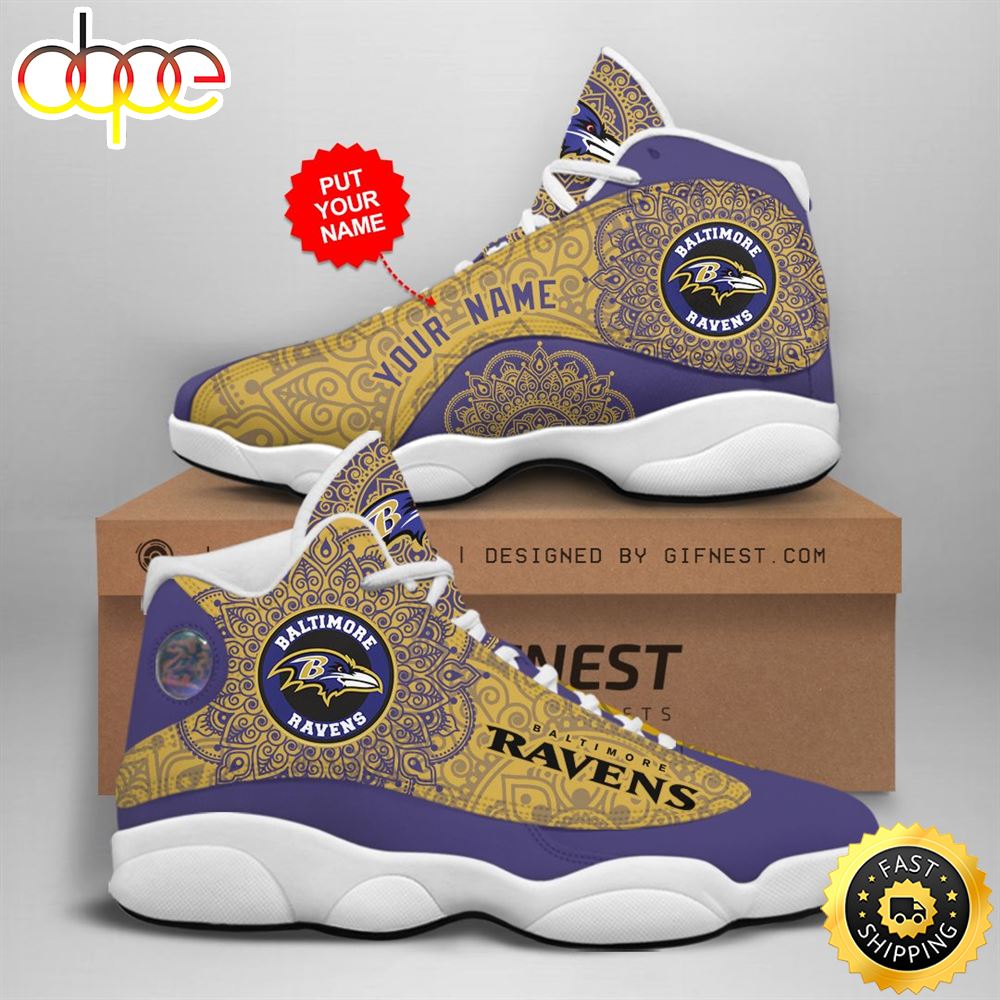 Sportswearmerch Baltimore Ravens NFL AJ13 Sneakers Shoes For Men And Women