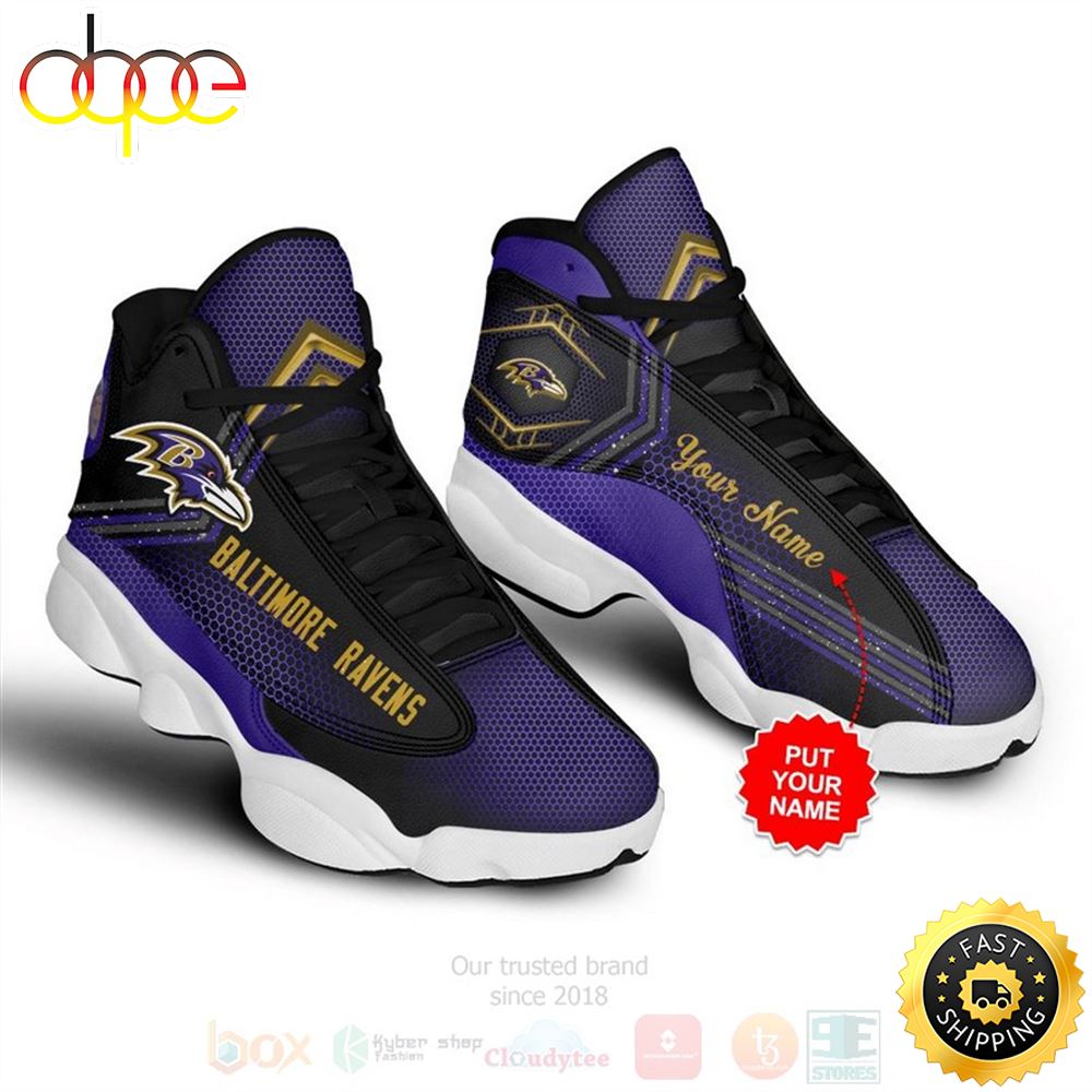 Sportswearmerch Baltimore Ravens NFL AJ13 Sneakers Shoes For Men And Women