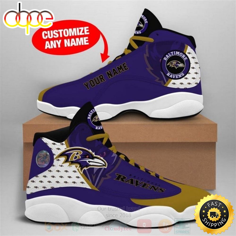 Sportswearmerch Baltimore Ravens NFL AJ13 Sneakers Shoes For Men And Women