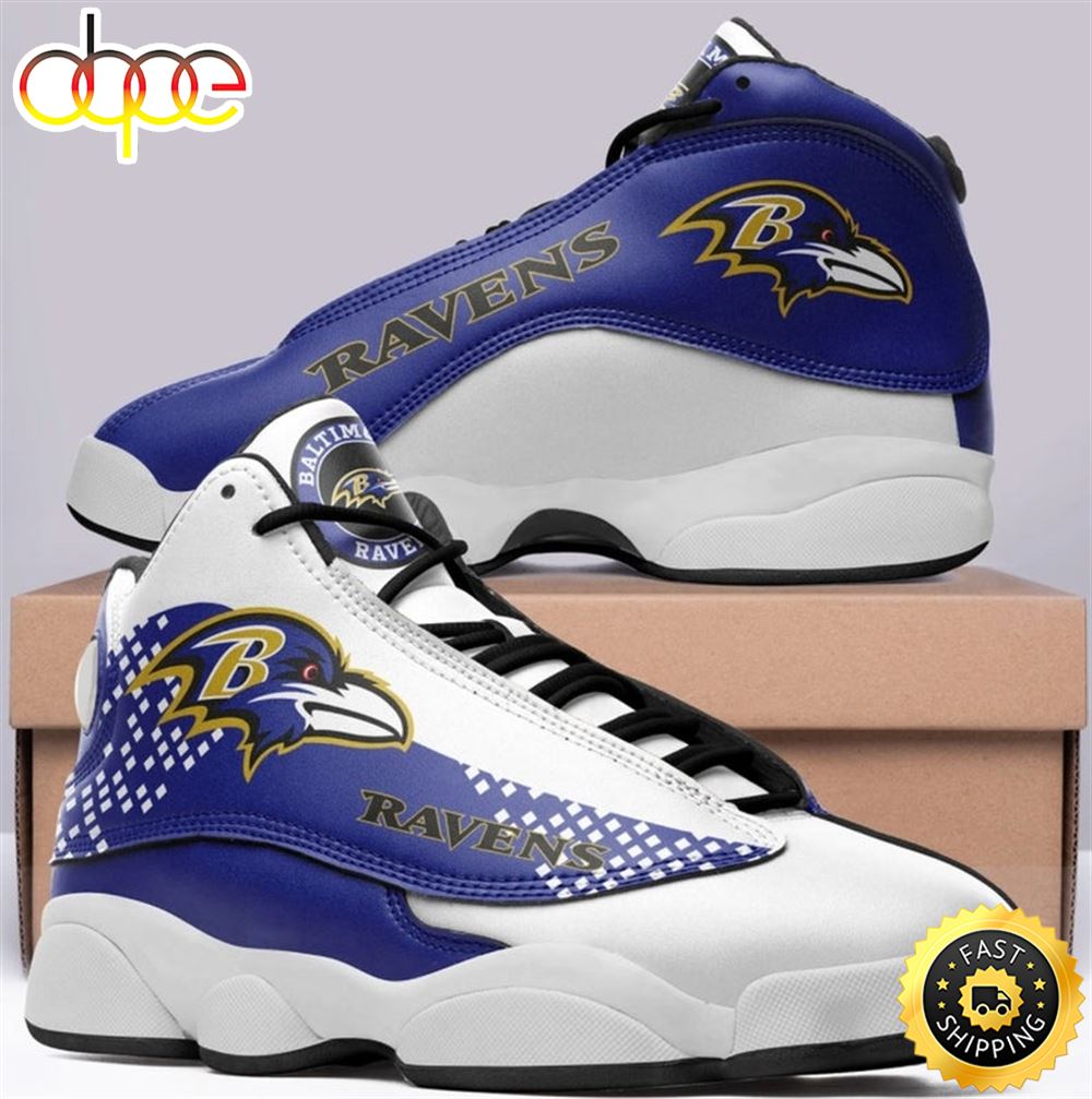 Sportswearmerch Baltimore Ravens NFL AJ13 Sneakers Shoes For Men And Women