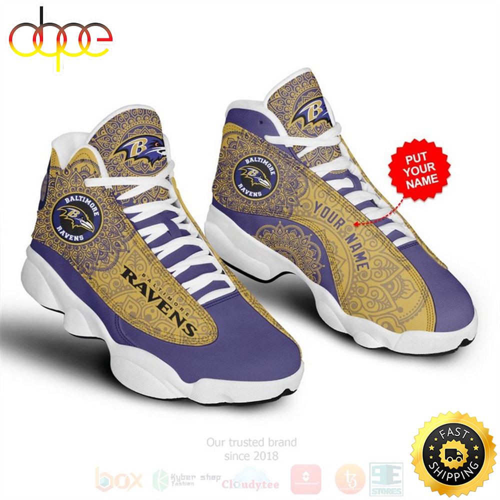 Sportswearmerch Baltimore Ravens NFL AJ13 Sneakers Shoes For Men And Women