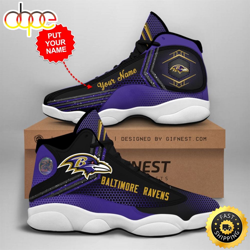 Sportswearmerch Baltimore Ravens NFL AJ13 Sneakers Shoes For Men And Women