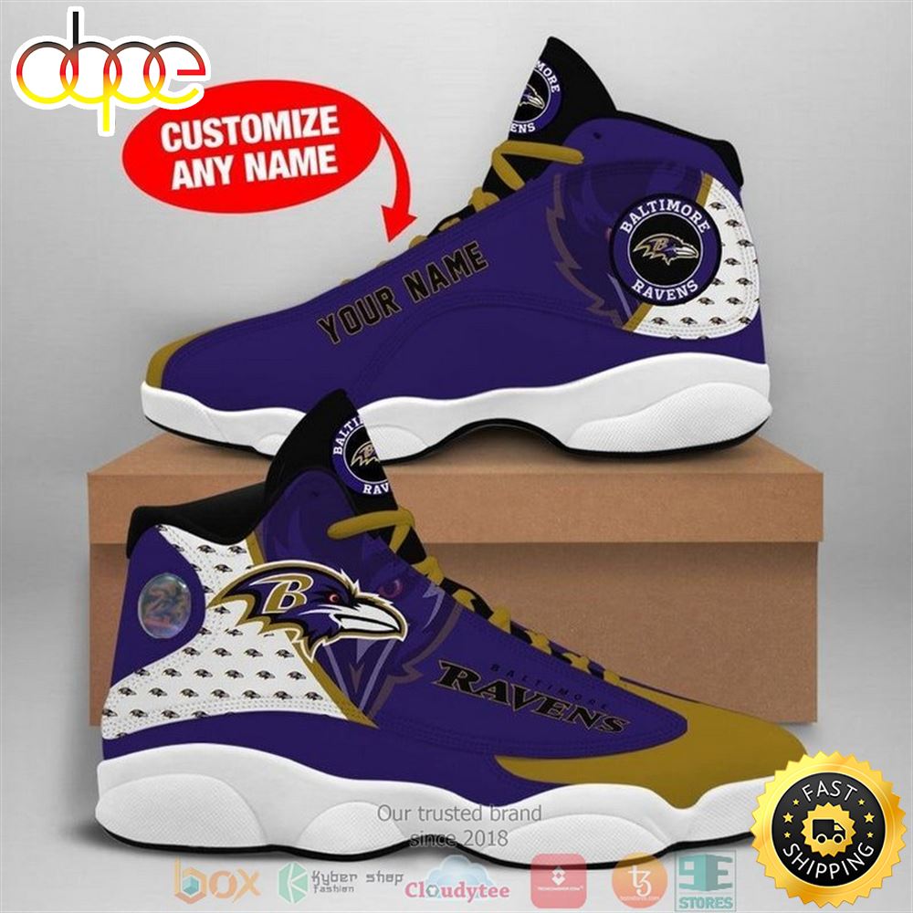 Sportswearmerch Baltimore Ravens NFL AJ13 Sneakers Shoes For Men And Women