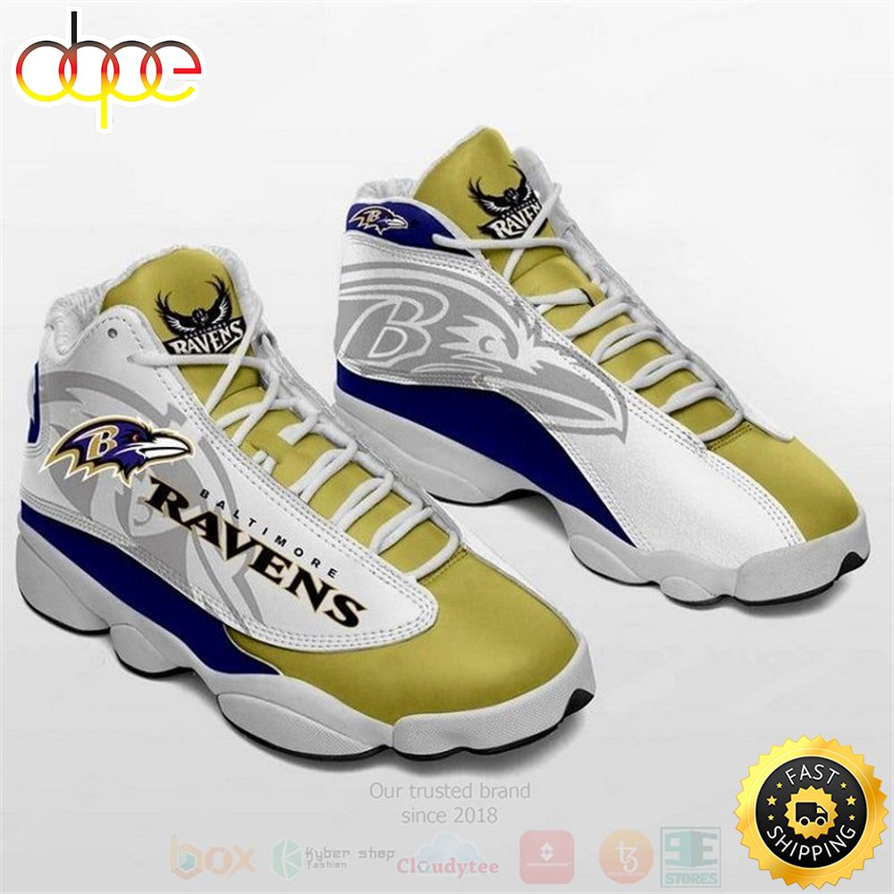 Sportswearmerch Baltimore Ravens NFL AJ13 Sneakers Shoes For Men And Women