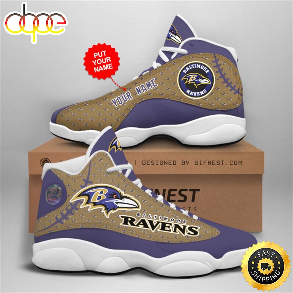 Sportswearmerch Baltimore Ravens NFL AJ13 Sneakers Shoes For Men And Women