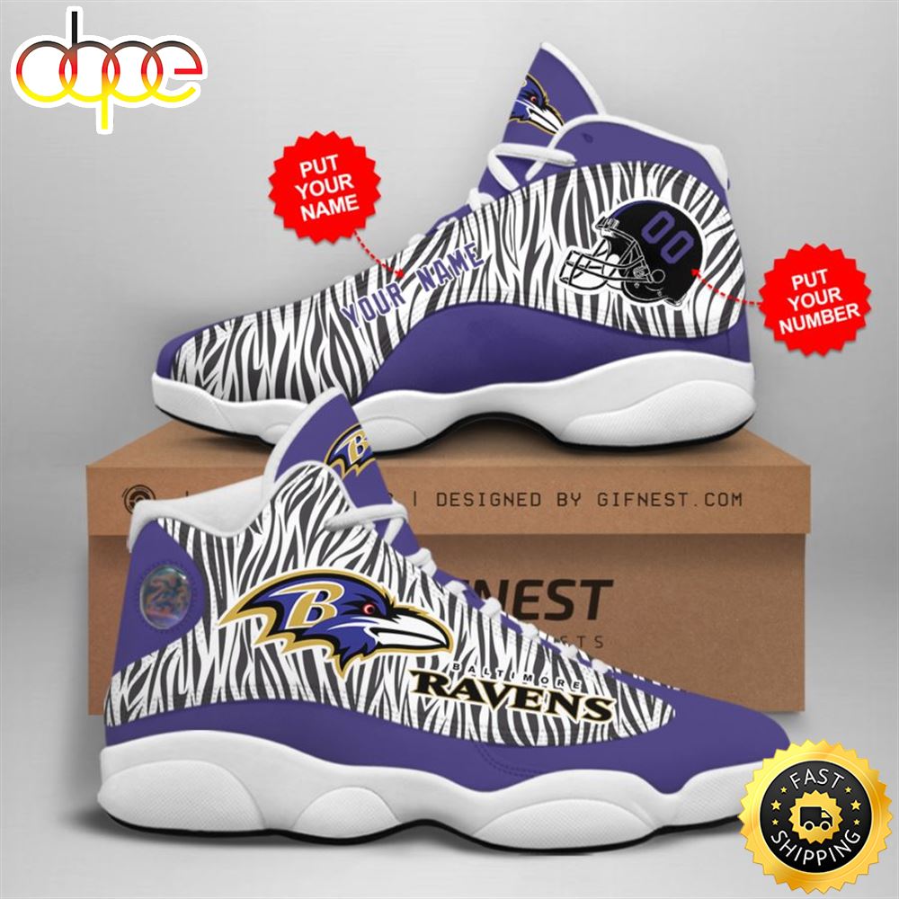 Sportswearmerch Baltimore Ravens NFL AJ13 Sneakers Shoes For Men And Women