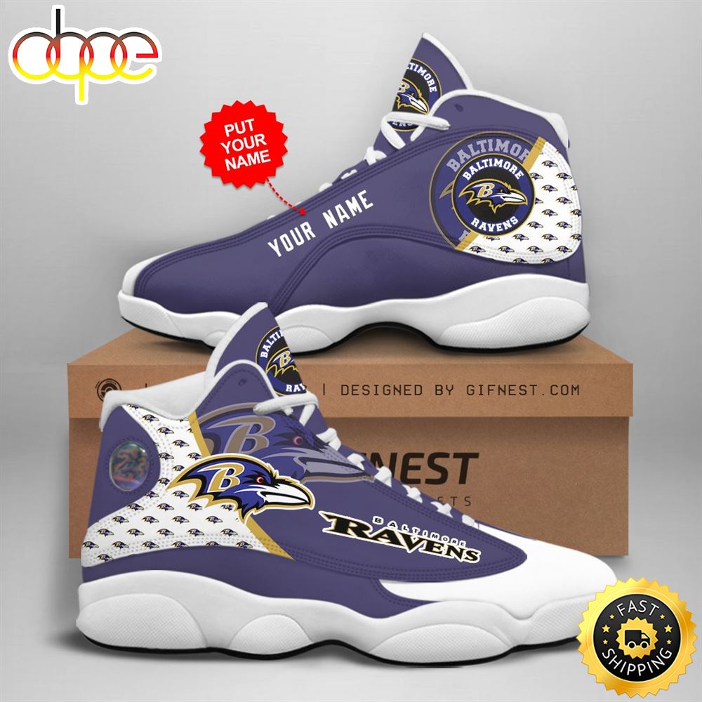 Sportswearmerch Baltimore Ravens NFL AJ13 Sneakers Shoes For Men And Women
