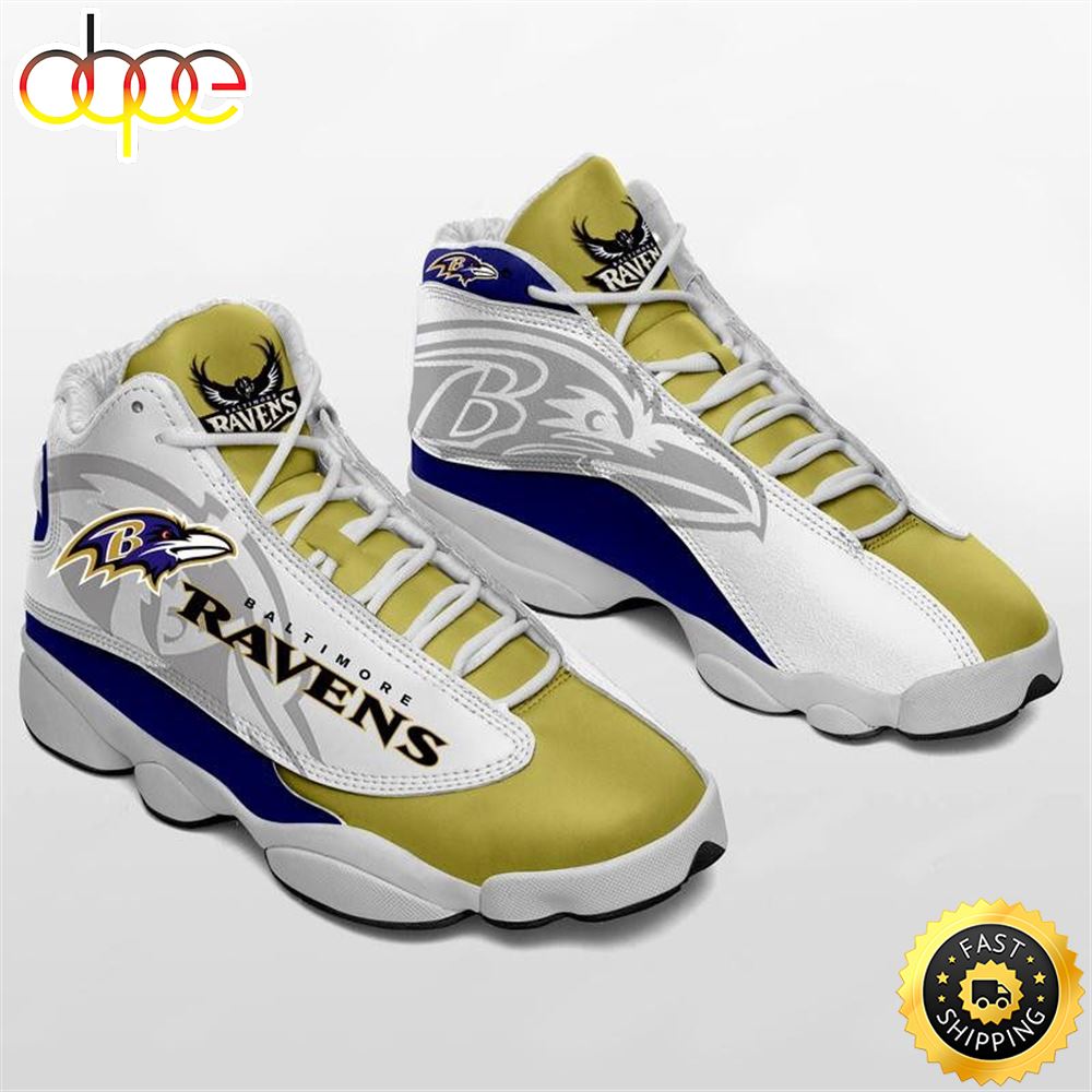 Sportswearmerch Baltimore Ravens NFL AJ13 Sneakers Shoes For Men And Women