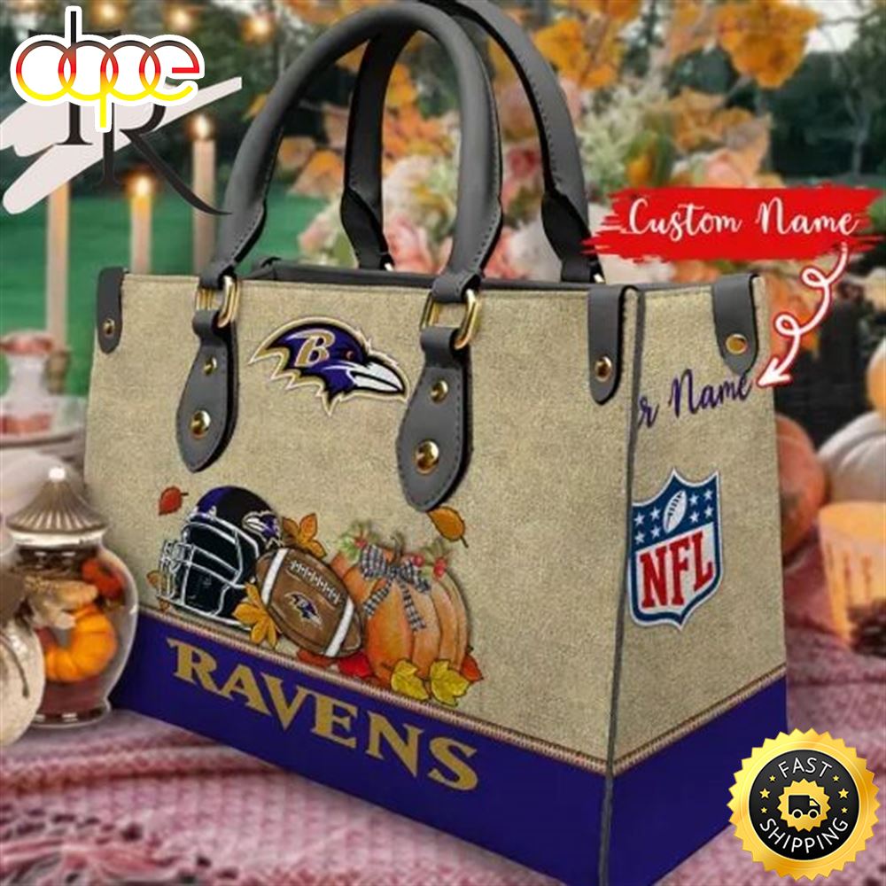 Sportswearmerch Baltimore Ravens NFL Autumn Women Leather Hand Bag For Fan