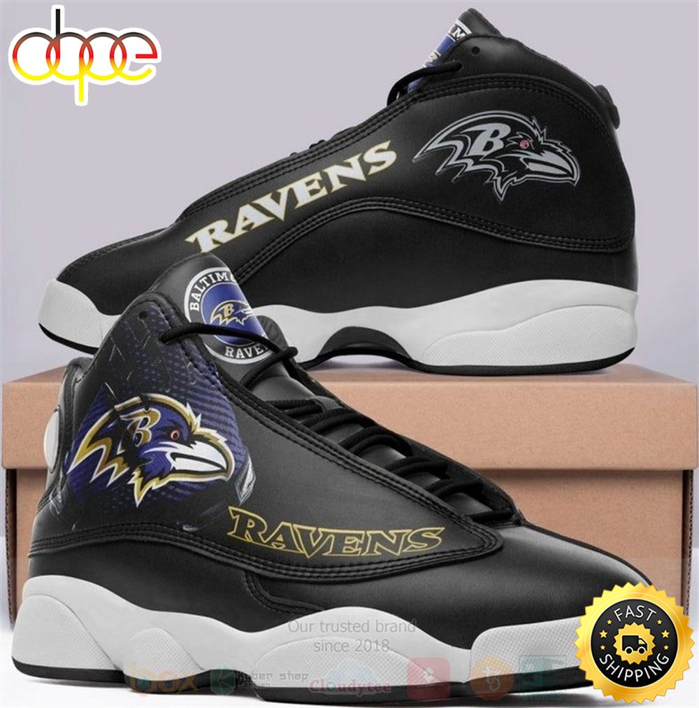 Sportswearmerch Baltimore Ravens NFL Big Logo Football AJ13 Sneakers Shoes For Men And Women