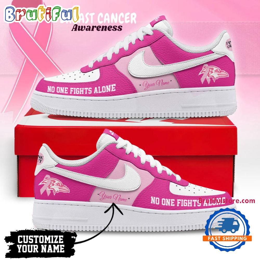Sportswearmerch Baltimore Ravens NFL Breast Cancer Awareness Air Low-Top Sneakers Shoes For Men And Women