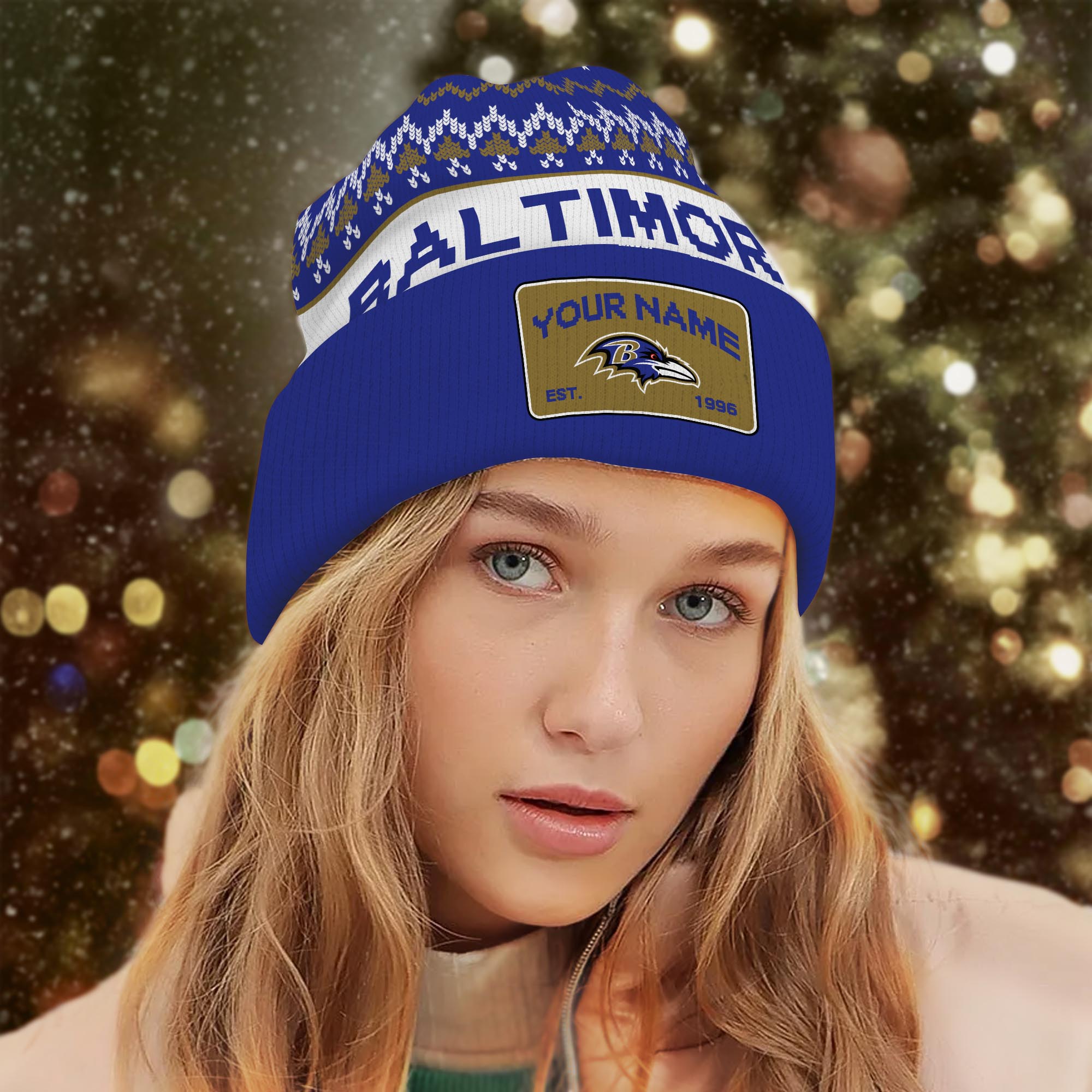 Sportswearmerch Baltimore Ravens NFL Christmas Beanie Hat For Fan