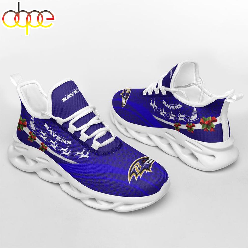 Sportswearmerch Baltimore Ravens NFL Christmas Pattern Max Soul Shoes Sneakers For Men And Women