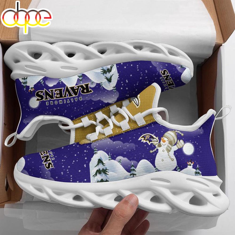 Sportswearmerch Baltimore Ravens NFL Christmas Snowman Max Soul Shoes Sneakers For Men And Women