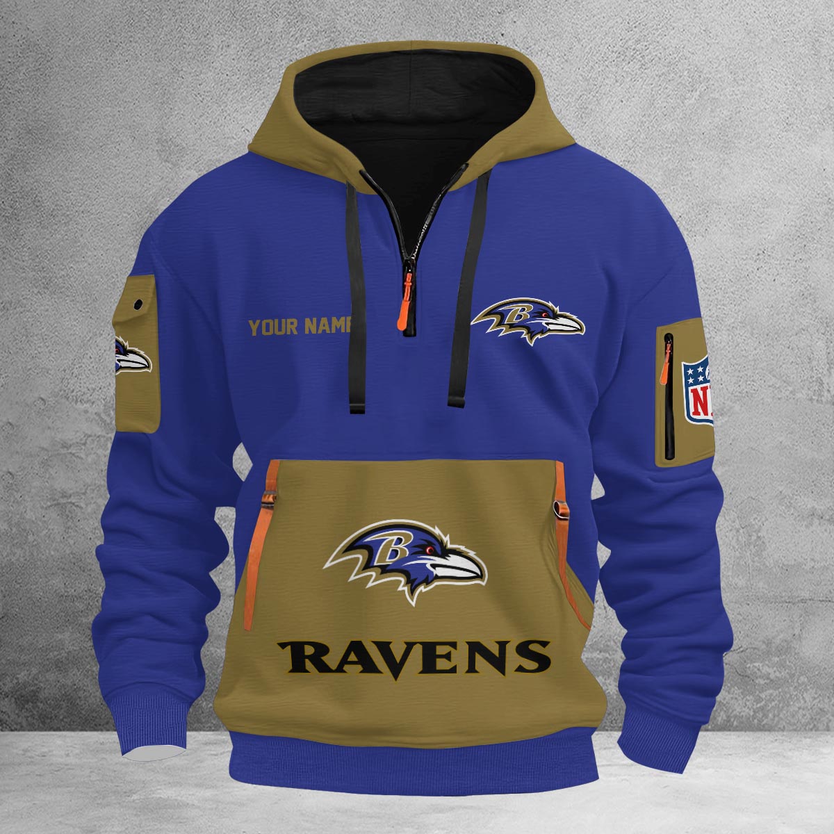 Sportswearmerch Baltimore Ravens NFL Half Zip Hoodie For Fan