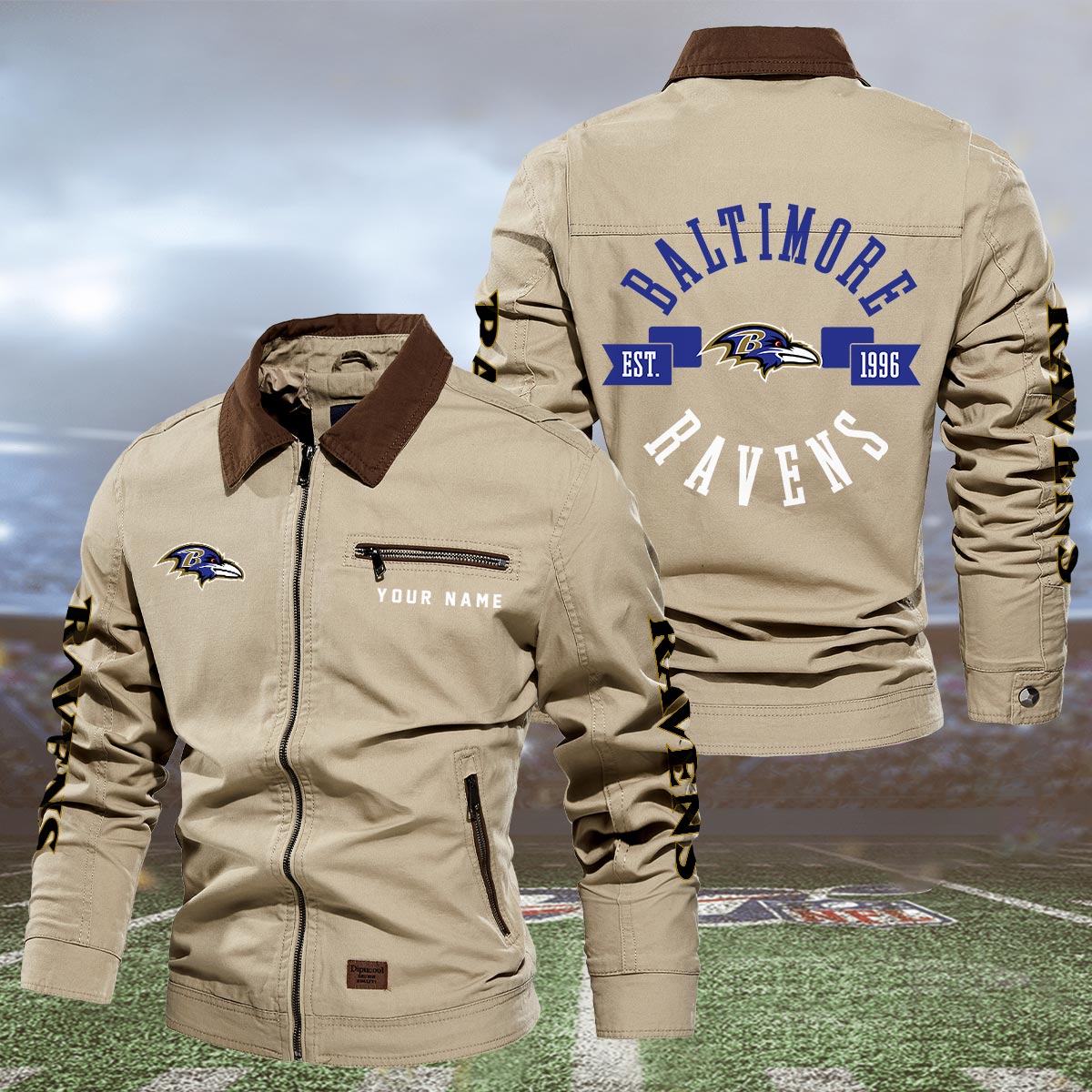 Sportswearmerch Baltimore Ravens NFL Lapel Jacket For Fan