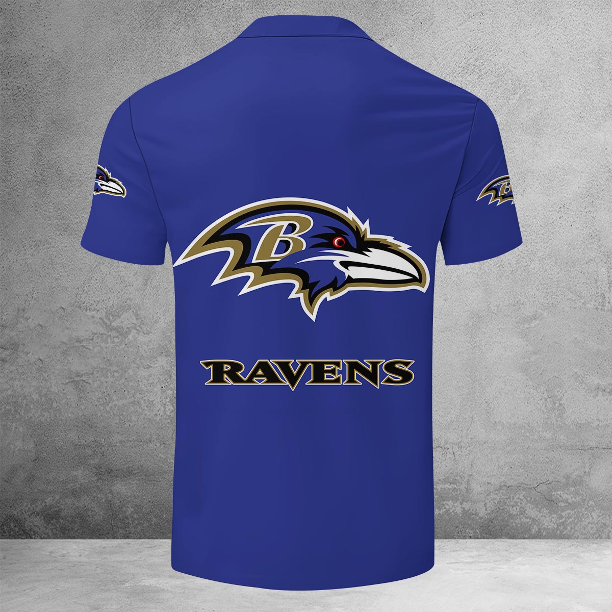 Sportswearmerch Baltimore Ravens NFL Lapel Zip Polo Shirt For Fan