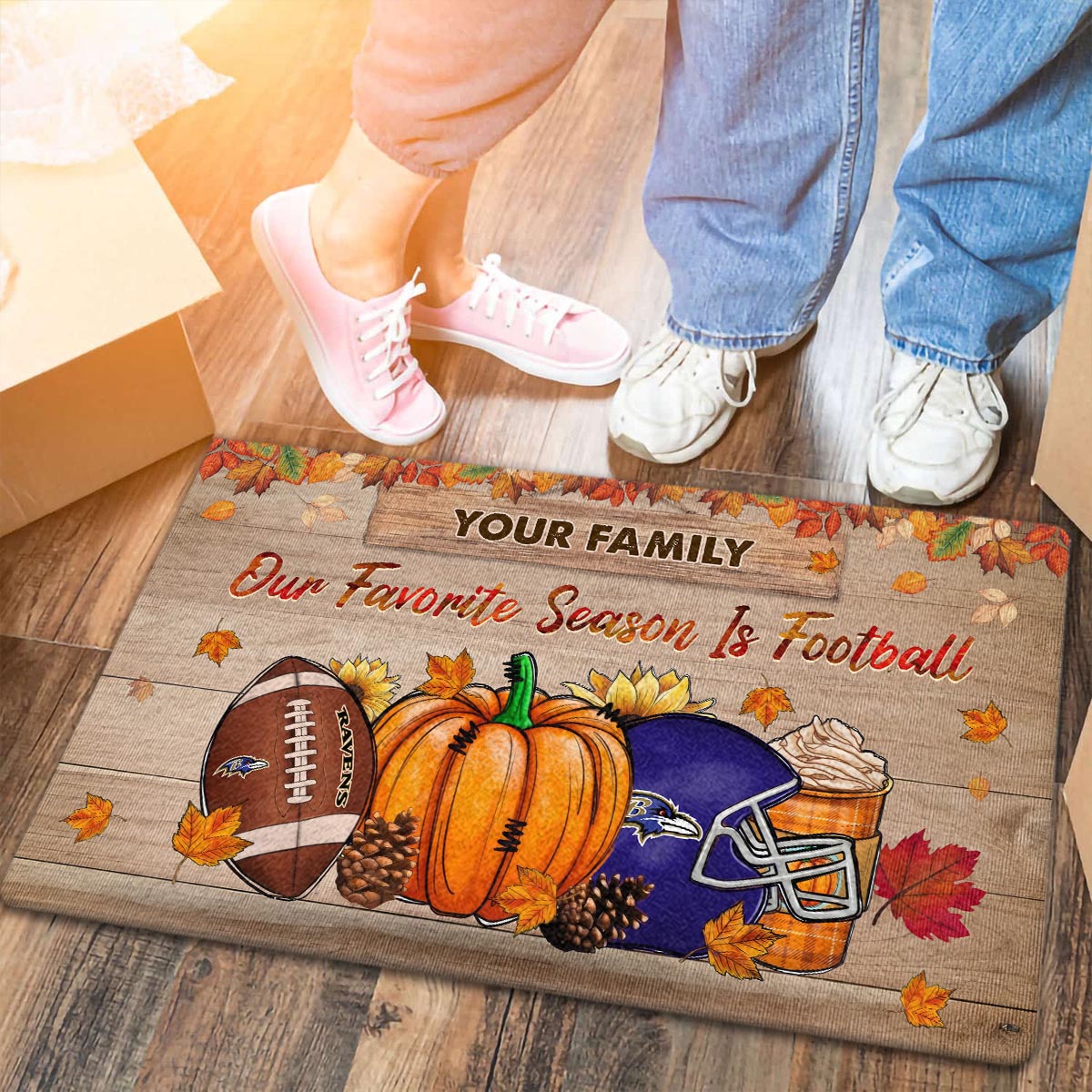 Sportswearmerch Baltimore Ravens NFL Our Favorite Season is Football Doormat For Fan