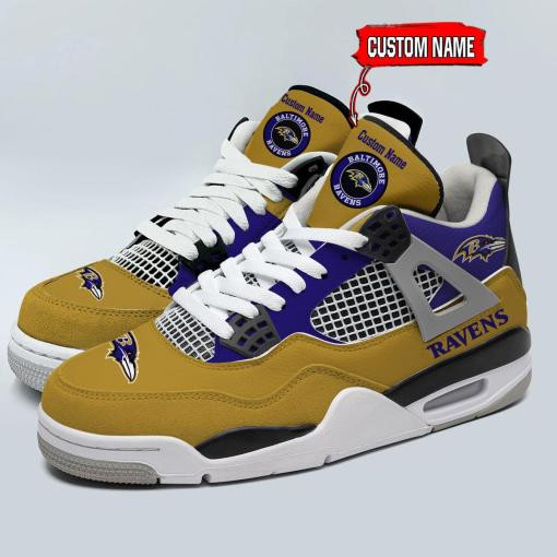 Sportswearmerch Baltimore Ravens NFL Personalized Air Jordan 4 SnAJ4 Sneakers Shoes For Men And Women