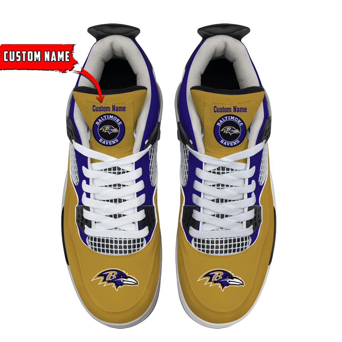 Sportswearmerch Baltimore Ravens NFL Personalized Air Jordan 4 SnAJ4 Sneakers Shoes For Men And Women