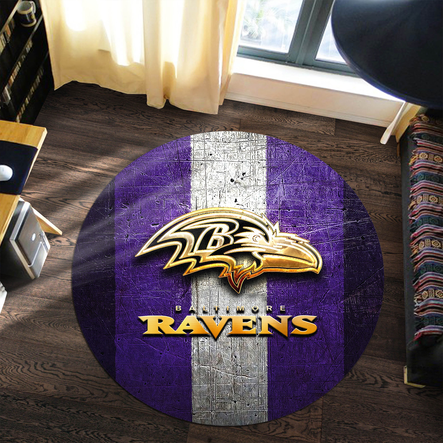 Sportswearmerch Baltimore Ravens NFL Round Rug For Fan