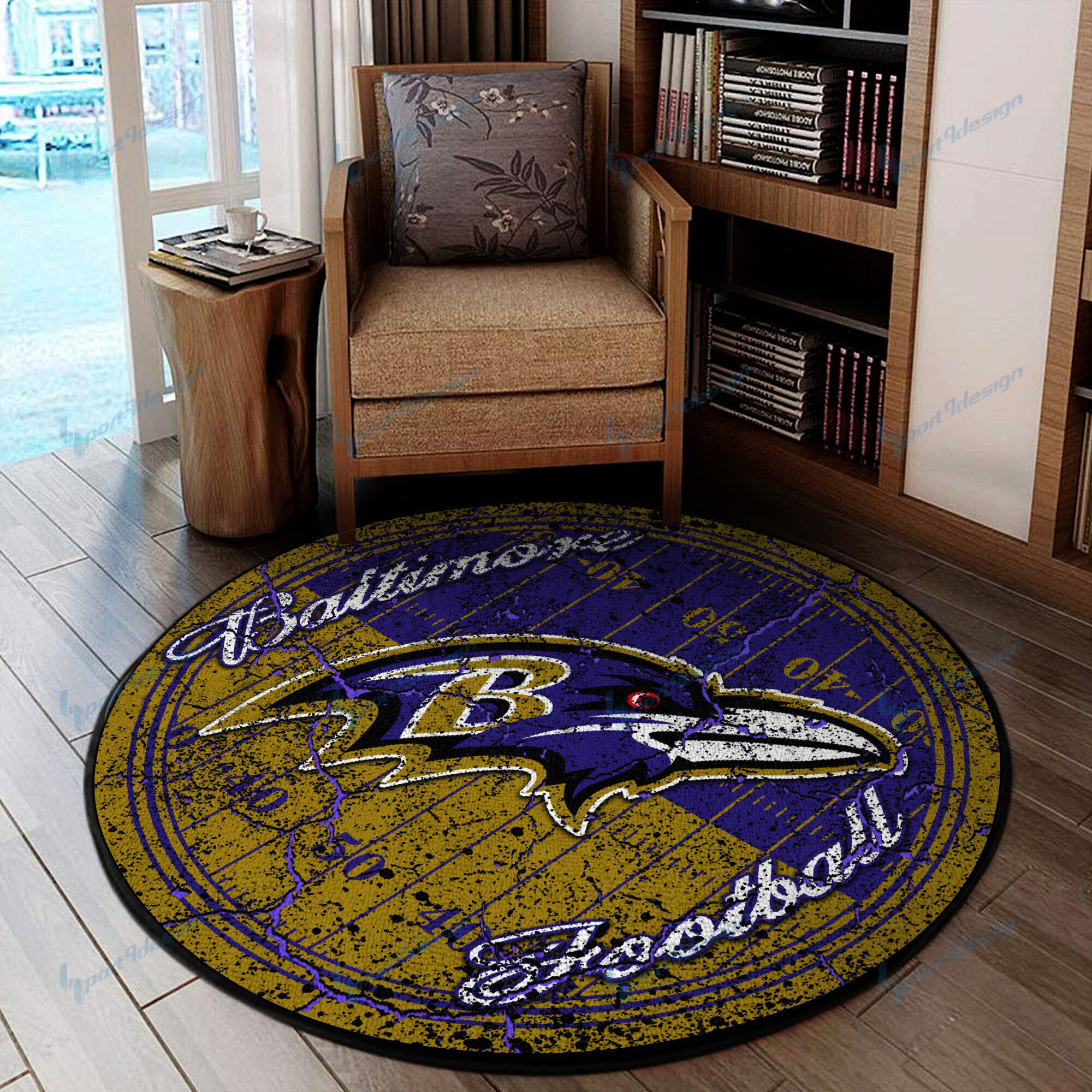 Sportswearmerch Baltimore Ravens NFL Round Rug For Fan