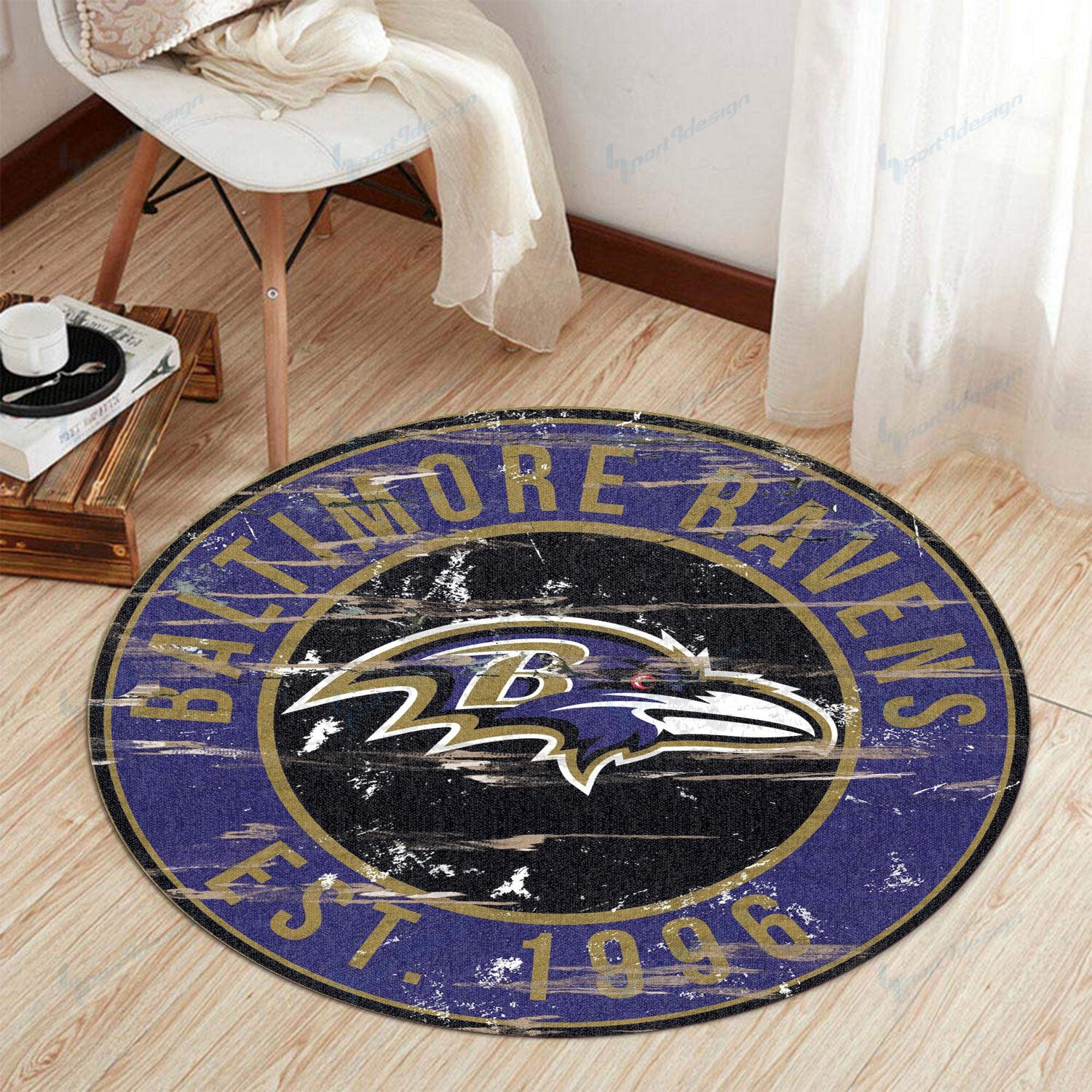 Sportswearmerch Baltimore Ravens NFL Round Rug For Fan